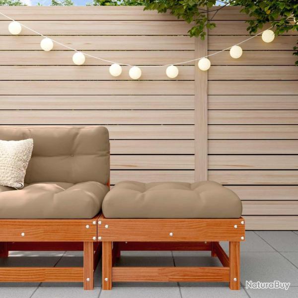 Repose-pieds de jardin Pin massif Brun Cir�