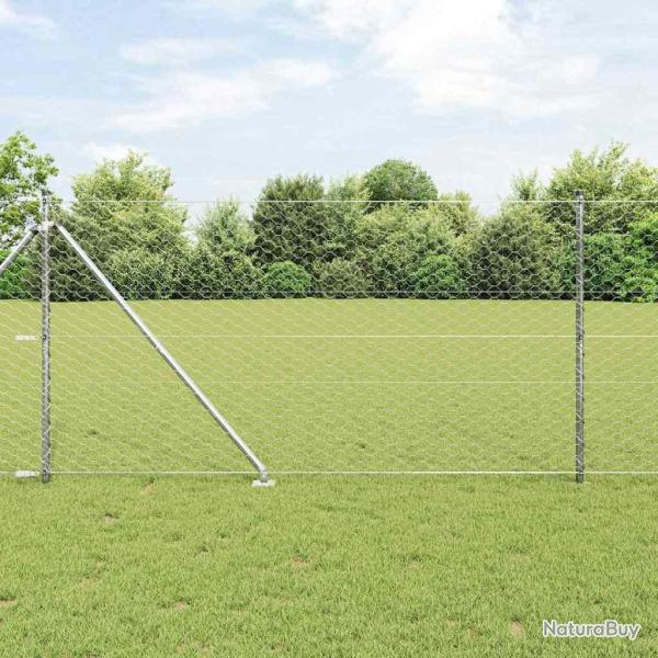 Cl�ture hexagonale avec poteau 100 x 1,4 m Acier galvanis�