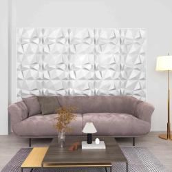 Panneaux muraux 12 pcs Blanc Diamant 50 x 50 cm Mousse XPS