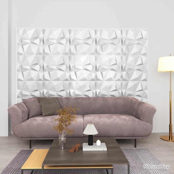 Panneaux muraux 12 pcs Blanc Diamant 50 x 50 cm Mousse XPS