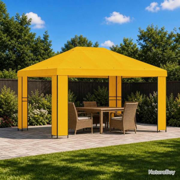 Pavillon 4 � 3 m Jaune Polyester et Acier 190 gsm