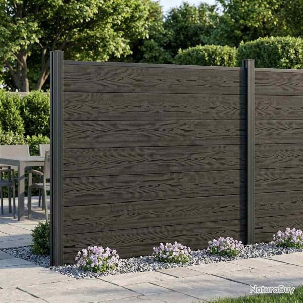 Panneau de cl�ture WPC et Aluminium Noir