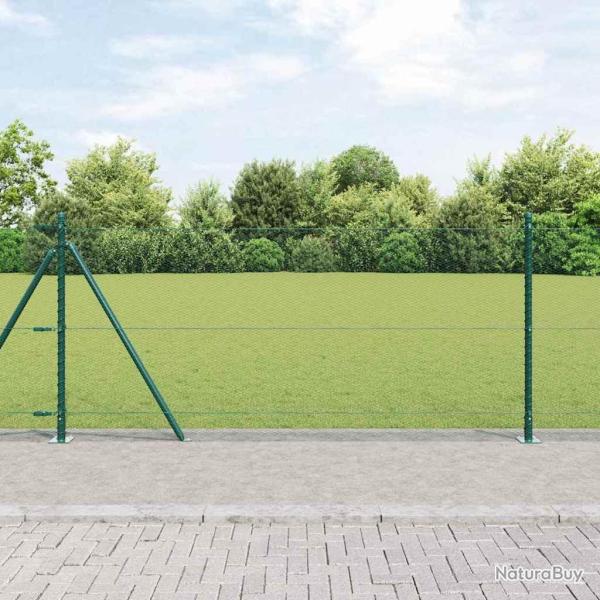 Cl�ture hexagonale avec base en b�ton 100 x 1 m Vert Maille