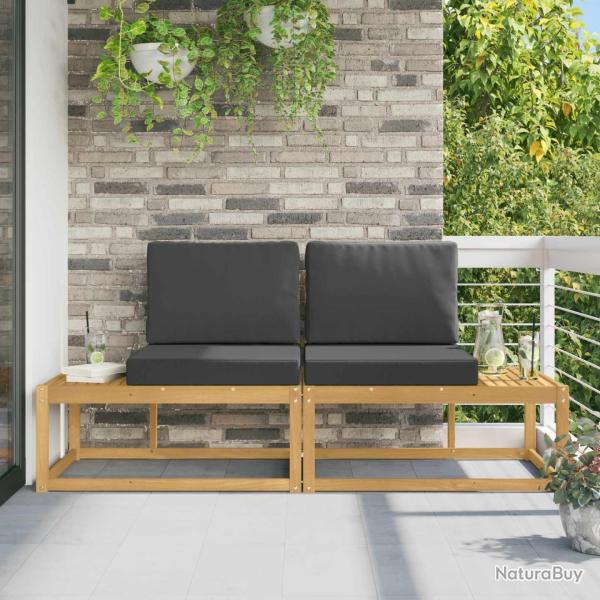 Canap� d'ext�rieur en bout 2 Pi�ce Blanc Bois d'Acacia Massif
