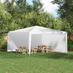 Mur de tente de f&ecirc;te 2 pcs Blanc 400 x 195 cm PE et acier