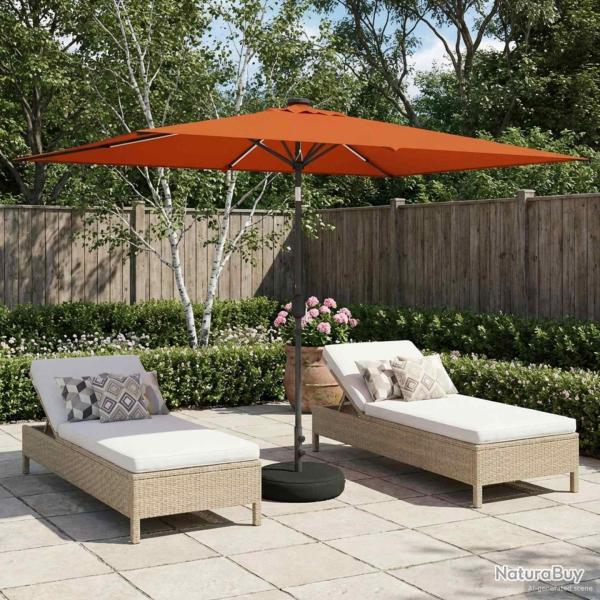 Parasol de jardin avec lumi�res LED et base 200 x 300 cm