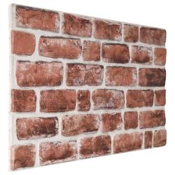 Panneaux muraux 10 pcs Marron fonc&eacute; et Blanc 100 x 50 cm