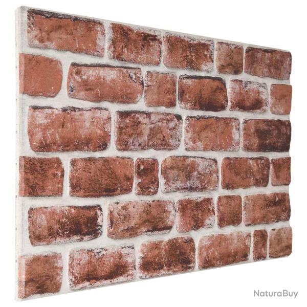 Panneaux muraux 10 pcs Marron fonc� et Blanc 100 x 50 cm