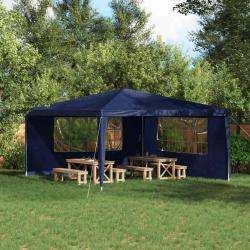 Mur de tente de f&ecirc;te 2 pcs 400 x 195 cm Bleu PE et acier