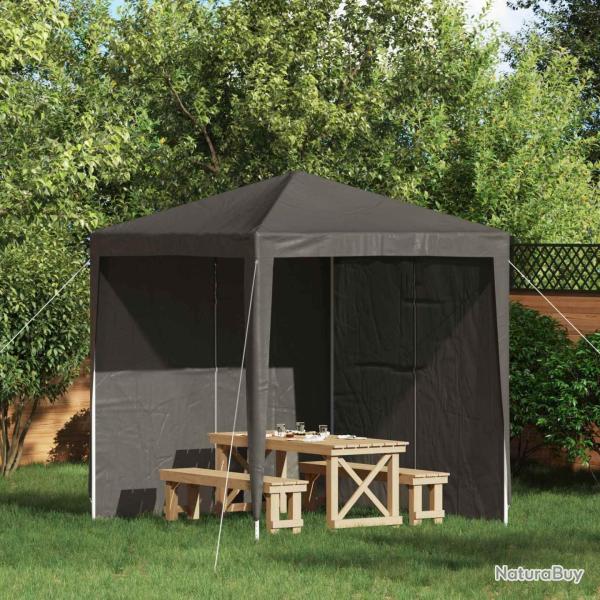 Mur de tente de f�te 2 pcs Anthracite 200 x 195 cm PE et acier