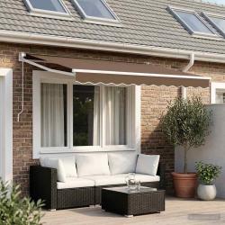 Auvent r&eacute;tractable Taupe 3 x 2,5 m 100% Polyester et Aluminium