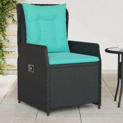 Chaises de jardin inclinables lot de 2 noir r&eacute;sine tress&eacute;e