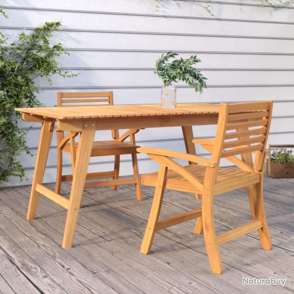 Chaises de jardin lot de 2 58x58x87 cm bois massif d'acacia