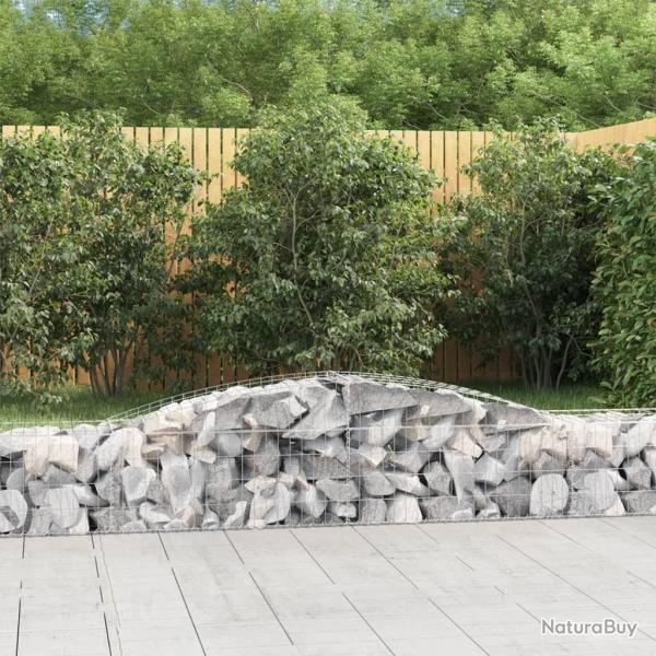 Paniers � gabions arqu�s 6 pcs 400x50x40/60 cm Fer galvanis�