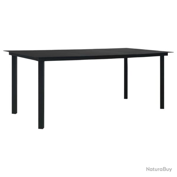 Table � manger de jardin Noir 190x90x74 cm Acier et verre