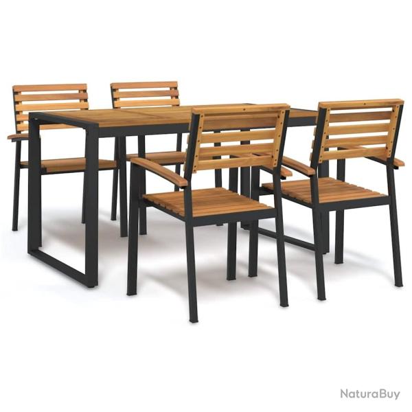Ensemble � manger de jardin 5 pcs bois d'acacia massif et m�tal