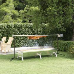 Plateau pour barbecue Argent&eacute; 158x42x31 cm Acier inoxydable