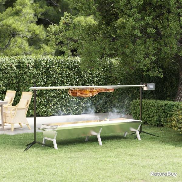 Plateau pour barbecue Argent� 158x42x31 cm Acier inoxydable