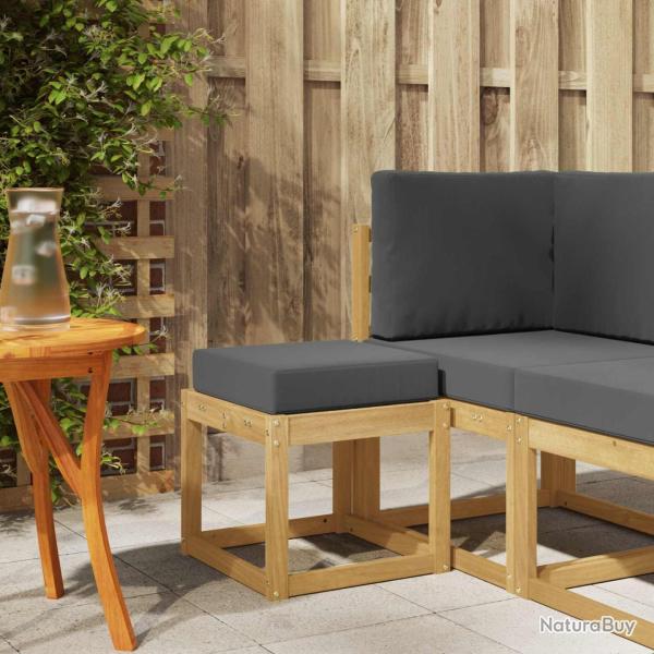 Banc de Jardin Blanc 43 x 43 x 45 cm Bois d'Acacia Massif