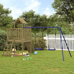Aire de jeux d'ext&eacute;rieur bois de pin impr&eacute;gn&eacute;