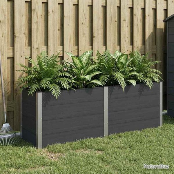 Jardini�re sur�lev�e Noir 200 x 50 x 91 cm