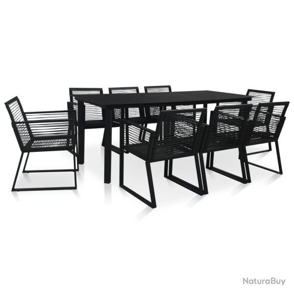 Ensemble � manger d'ext�rieur 9 pcs Rotin PVC Noir