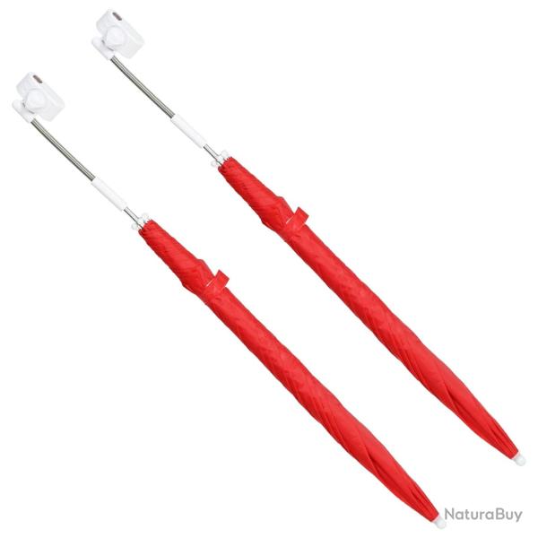 Parapluie avec pince 2 pcs Rouge brique � 105 x 86 cm
