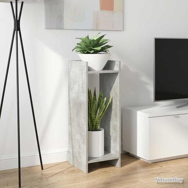 Support de Plante Gris B�ton 30 x 30 x 80 cm Bois d'ing�nierie