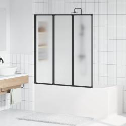 Paravent de douche pliable Noir et Givre Total 132 x 2 x 140 cm