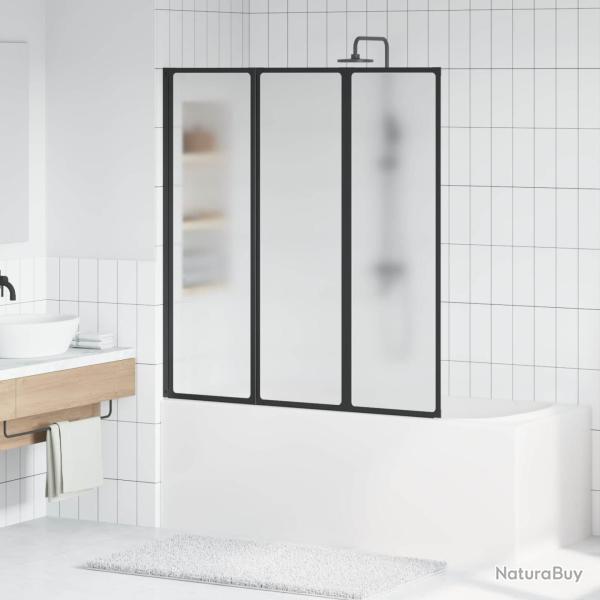 Paravent de douche pliable Noir et Givre Total 132 x 2 x 140 cm