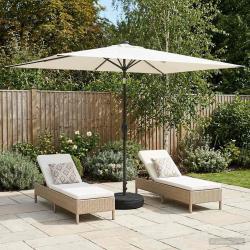 Parasol de jardin avec lumi&egrave;res LED et base 200 x 300 cm