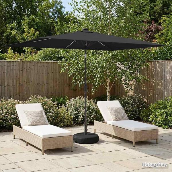 Parasol de jardin avec lumi�res LED et base 200 x 300 cm
