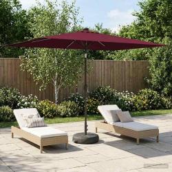 Parasol de jardin avec lumi&egrave;res LED et base 200 x 300 cm
