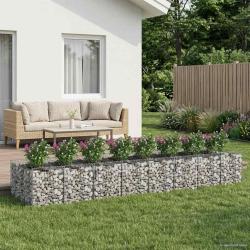 Lit sur&eacute;lev&eacute; gabion 3 pcs Argent&eacute;