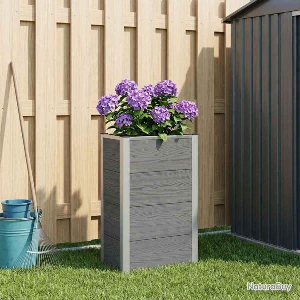 Jardini�re sur�lev�e Gris 50 x 30 x 82 cm WPC et Aluminium