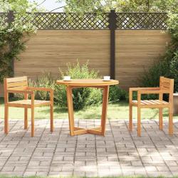 Table de jardin ronde &Oslash;90x75 cm en bois massif d'acacia