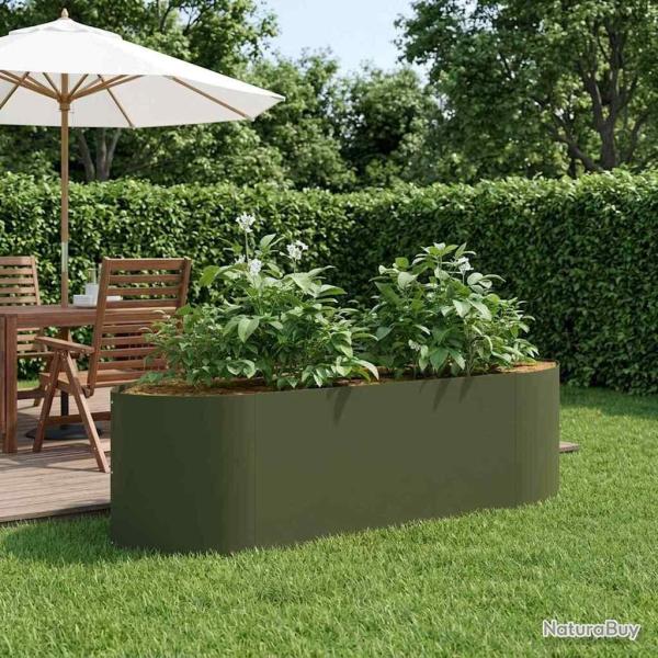 Jardin sur�lev� Vert olive 140 x 40 x 40 cm Acier