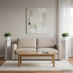Support de Plante 2 pcs Blanc 25 x 25,5 x 80,5 cm