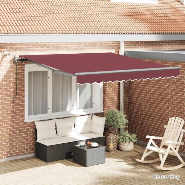 Auvent r�tractable automatique avec LED bordeaux 300x250 cm