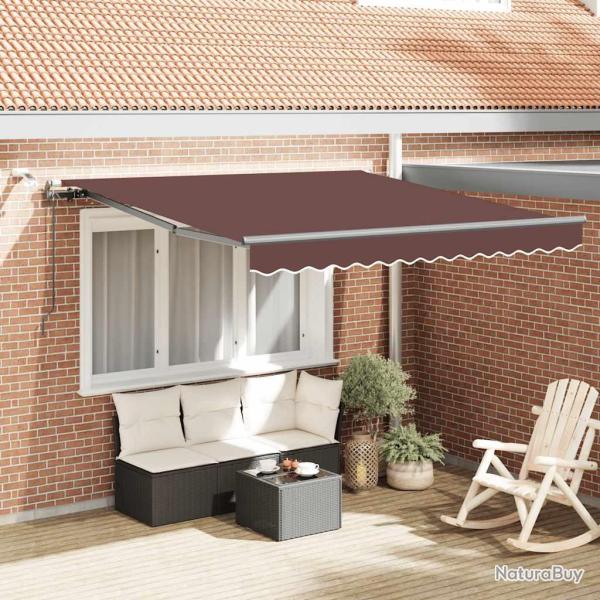 Auvent r�tractable automatique avec LED marron 300x250 cm