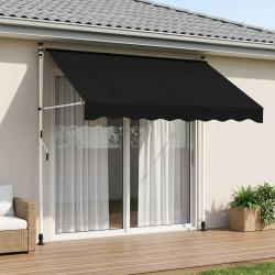 Auvent r&eacute;tractable manuel Noir 300 cm
