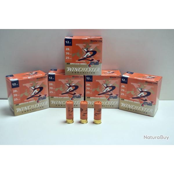 Lot de 5 boites de cartouches Winchester X2 28 BJ Plomb n�7.5 - Cal 12