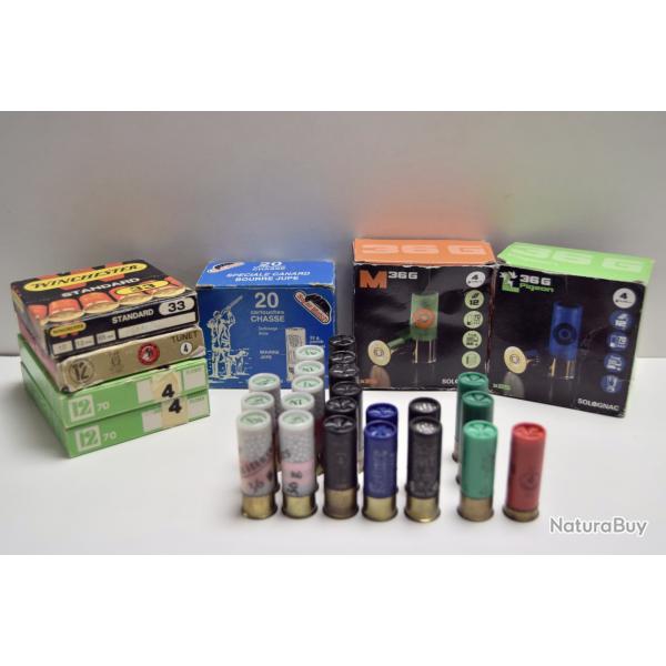 Lot de 120 cartouches BJ/BG Plomb n�4 et 5 - Cal 12