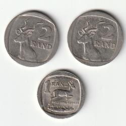 LOT Pi&egrave;ces de Monnaie Afrique du Sud lot de 3 pi&egrave;ces
