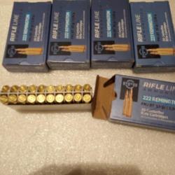 Lot 100 &eacute;tuis en 222R PPU tir&eacute; 1x