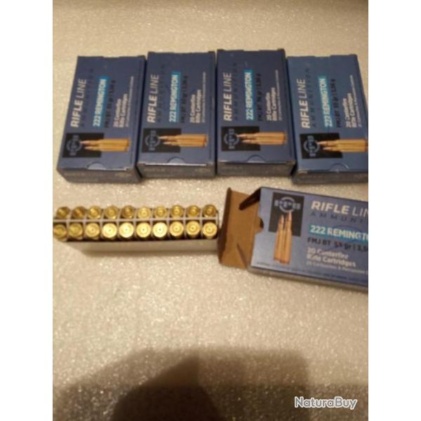 Lot 100 �tuis en 222R PPU tir� 1x
