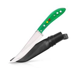 Couteau Pchak Ouzbek Artisanal 24,5cm Lame Acier Inox  Manche Plexiglas Vert