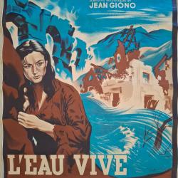 Lithographie cin&eacute;ma L'eau Vive de Guy Gerard Noel, 1958.