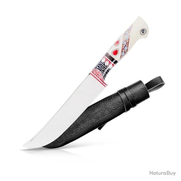 Grand Couteau Pchak Ouzbek Artisanal 30cm  Lame Acier Inox  Manche en Os