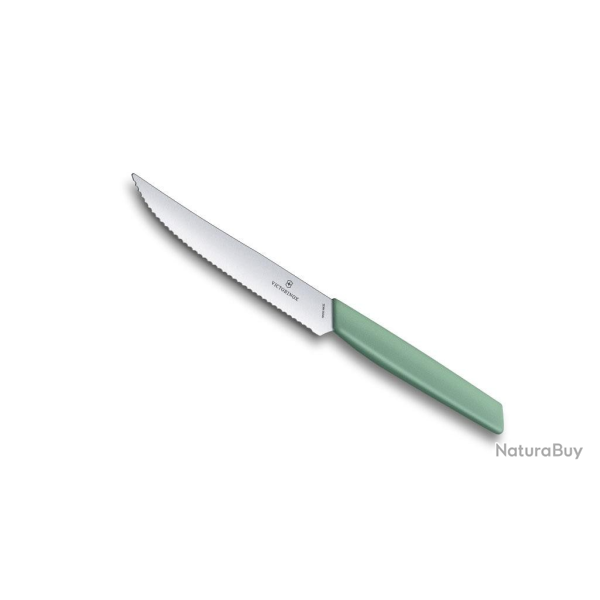 Victorinox Swiss Modern Couteau � Steak 12 cm Vert Pastel - 6.9006.12W14 - Vendu � l'unit�